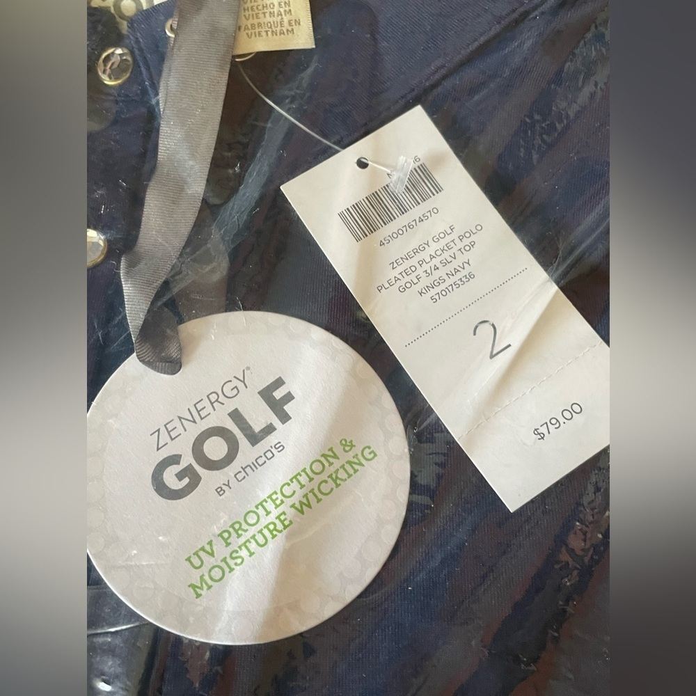 NWT Chico’s Pleated Placket Polo - Picture 6 of 8